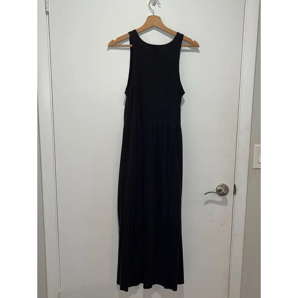 J. Crew Black Casual 100% Cotton Sleeveless Knit Maxi Dress Women's Size S